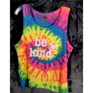 Tie-Dyed Tank Top Woman’s Be Kind Size Adult Medium Bright Summer Colors Shirt